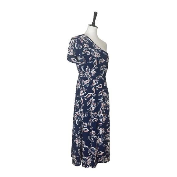 Charles Henry New Dress One Shoulder Midi Blue Pink Floral Women’s Size Large - Picture 4 of 16